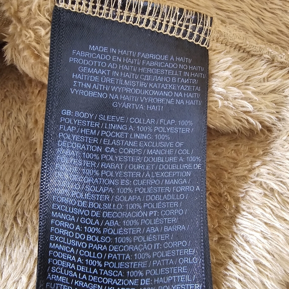 The North Face Fleece Jacket full zip gold size Small fuzzy cozy deep pile - Picture 8 of 11